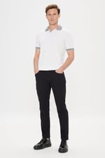 AC&Co/Altınyıldız Classics 360 Derece Her Yöne Esneyen Slim Fit Dar Kesim Diyagonal Desenli Pantolon, Renk Siyah, Beden 46
