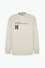 AC&Co/Altınyıldız Classics Oversize Fit Bol Kesim Harvard Lisanslı 3 İplik Pamuklu Bisiklet Yaka Sweatshirt