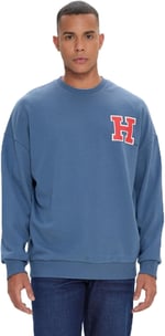 AC&Co/Altınyıldız Classics Oversize Fit Bol Kesim Harvard Lisanslı 3 İplik Pamuklu Bisiklet Yaka Sweatshirt