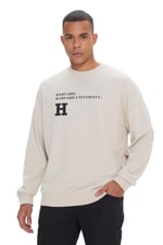 AC&Co/Altınyıldız Classics Oversize Fit Bol Kesim Harvard Lisanslı 3 İplik Pamuklu Bisiklet Yaka Sweatshirt