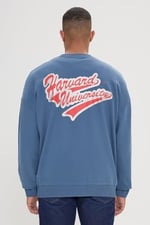 AC&Co/Altınyıldız Classics Oversize Fit Bol Kesim Harvard Lisanslı 3 İplik Pamuklu Bisiklet Yaka Sweatshirt