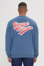 AC&Co/Altınyıldız Classics Oversize Fit Bol Kesim Harvard Lisanslı 3 İplik Pamuklu Bisiklet Yaka Sweatshirt