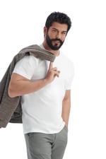 AC&Co/Altınyıldız Classics Slim Fit Bisiklet Yaka 3'lü%100 Pamuk Tişört Paketi