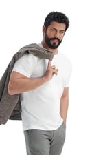 AC&Co/Altınyıldız Classics Slim Fit Bisiklet Yaka 3'lü%100 Pamuk Tişört Paketi