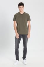 AC&Co/Altınyıldız Classics Slim Fit Dar Kesim V Yaka Pamuklu V Yaka Kısa Kollu Tişört