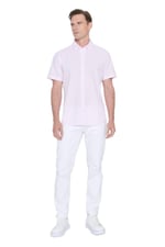AC&Co/Altınyıldız Classics Slim Fit Dar Kesim Gizli Düğmeli Yaka%100 Pamuk Gofre Desenli Gömlek Regular fit Erkek,Dokuma Yetişkin