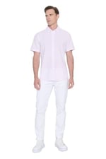 AC&Co/Altınyıldız Classics Slim Fit Dar Kesim Gizli Düğmeli Yaka%100 Pamuk Gofre Desenli Gömlek Regular fit Erkek,Dokuma Yetişkin