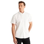 AC&Co/Altınyıldız Classics Slim Fit Dar Kesim Düğmeli Yaka Pamuklu Keten Gömlek Regular fit Erkek,Dokuma Yetişkin