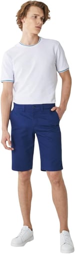 AC&Co/Altınyıldız Classics Slim Fit Dar Kesim Armürlü%100 Pamuk Casual Chino Şort