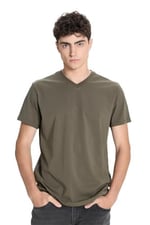 AC&Co/Altınyıldız Classics Slim Fit Dar Kesim V Yaka Pamuklu V Yaka Kısa Kollu Tişört