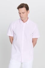 AC&Co/Altınyıldız Classics Slim Fit Dar Kesim Gizli Düğmeli Yaka%100 Pamuk Gofre Desenli Gömlek Regular fit Erkek,Dokuma Yetişkin