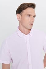 AC&Co/Altınyıldız Classics Slim Fit Dar Kesim Gizli Düğmeli Yaka%100 Pamuk Gofre Desenli Gömlek Regular fit Erkek,Dokuma Yetişkin