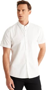 AC&Co/Altınyıldız Classics Slim Fit Dar Kesim Düğmeli Yaka Pamuklu Keten Gömlek Regular fit Erkek,Dokuma Yetişkin