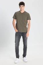 AC&Co/Altınyıldız Classics Slim Fit Dar Kesim V Yaka Pamuklu V Yaka Kısa Kollu Tişört