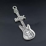 AC/DC Elektro Gitar Örme Zincir Kolye - Gümüş Kaplama - Erkek Kadın Kolye - No:1559