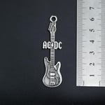 AC/DC Elektro Gitar Örme Zincir Kolye - Gümüş Kaplama - Erkek Kadın Kolye - No:1559