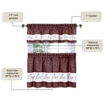 Achim Home Furnishings Live, Love, Laugh - Baskılı Kat & Kısa Perde Seti - 58x36 - Bordo