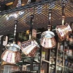 ACI Serisi (Orta-14 fl oz) - En Kalın Masif Oyulmuş Bakır Ahşap Saplı Türk Yunan Arapça Cezve, Ocak Üstü Kahve Makinesi, Jazzve, Cezve, Ibrik, Briki, Café Turco