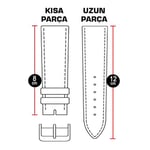Açık kahverengi Taba Beyaz Dikişli Floter Hakiki Deri Spor Saat Kordonu Kayış 18-20-22-24mm