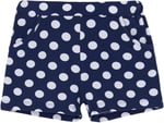 Açık Lacivert Kız Çocuk Polka-Dot Desen Cepli Şort