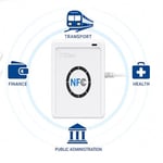 ACR122U Akıllı NFC RFID Okuyucu/Yazar ISO 14443 A/B Kart Klon Makinesi + Ücretsiz Yazılım + 5 adet Yazılabilir UID Anahtarlık