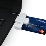 ACS ACR39U-N1 PocketMate II, USB çip kart okuyucu, akıllı kart okuyucu, küçük katlanabilir (beyaz)