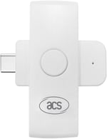 ACS ACR39U-NF II USB-C PocketMate kart okuyucu, eID akıllı kart kompakt Tip-C, beyaz