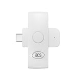 ACS ACR39U-NF II USB-C PocketMate kart okuyucu, eID akıllı kart kompakt Tip-C, beyaz