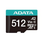 ADATA Premier Pro 512GB microSDXC/SDHC UHS-I U3 Class 10(V30S) Bellek Kartı, Siyah