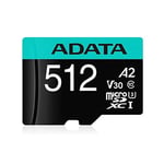 ADATA Premier Pro 512GB microSDXC/SDHC UHS-I U3 Class 10(V30S) Bellek Kartı, Siyah