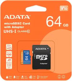 ADATA SD MicroSD Card 64GB SDXC (UHS-I Class 10) Ada Perakende - Seçenekler: 64 GB, 256 GB