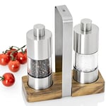 AdHoc ME01 Set Karabiber ve Tuz Değirmeni MENAGE CLASSIC (Baharatsız), Paslanmaz Çelik/Akasya Ağacı/Akrilik