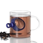 AdHoc TE32 mıknatıslı çay filtresi, damlama standlı, MagTea, mavi, plastik/paslanmaz çelik