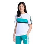 adidas 3 Stripes Tiberio Çocuk Tişört, 7-8 Yaş, 01-JX0192-4, Beyaz, Unisex Çocuk