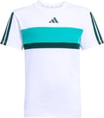 adidas 3 Stripes Tiberio Çocuk Tişört, 7-8 Yaş, 01-JX0192-4, Beyaz, Unisex Çocuk