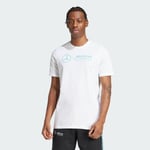 adidas Erkek Mercedes - AMG Petronas Formula One Team DNA Grafik Tişört, BEYAZ/SEMİRU