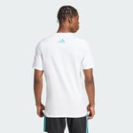 adidas Erkek Mercedes - AMG Petronas Formula One Team DNA Grafik Tişört, BEYAZ/SEMİRU