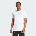 adidas Erkek Mercedes - AMG Petronas Formula One Team DNA Grafik Tişört, BEYAZ/SEMİRU