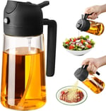 AEE® 2 Adet Çift Fonksiyonlu Akıtmaz Cam Yağdanlık Sprey Akıtma Ayçiçek Yağı Zeytin Yağı Şişesi Yağlık 450ml