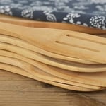 AEE® 5'li Büyük Boy Doğal Bambu Kaşık Spatula Mutfak Tahta Kaşık Seti 30cm
