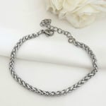 AEE® Erkek Çelik Bileklik Paslanmaz Gümüş Renk İç İçe Geçmeli Burgulu Chavin Angelus Unisex (20 cm-4mm)