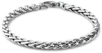 AEE® Erkek Çelik Bileklik Paslanmaz Gümüş Renk İç İçe Geçmeli Burgulu Chavin Angelus Unisex (20 cm-4mm)