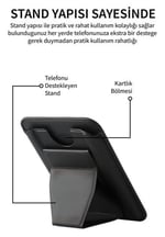 AEE® Magsafe Cüzdan Kartlık Deri Güçlendirilmiş Mıktanıs Standlı Özel Tasarım,İphone 17/16/15/14/13/12 ile Uyumlu