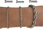 AEE® Unisex Bileklik Burgulu 2/3/5/7mm Paslanmaz Çelik Erkek Bileklik Kadın Bileklik