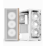 Aerocool D501A ARGB Fanlı Beyaz ATX Bilgisayar Kasası - Seçenekler: Ahşap Vurgulu Örgü Ön, File Ön