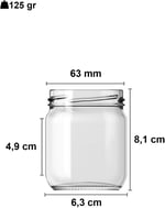 Afracam 10-1000 ml Farklı Boyutlarda Kavanoz (10-1000 Arası) cc Konserve Metal Kapaklı Cam Kavanoz 6 Adet (Şeffaf, 210 cc) - Seçenekler: 29 cc, 40 cc, 67cc, 105 cc (Kısa), 105 cc (Uzun), 190cc...