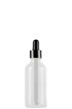 Afracam 100 ml Metal Kapaklı Damlalık Dropper Şişesi Serum 100 cc Cam Şişe 6 Adet (Siyah Kapak, Şeffaf)