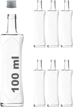 Afracam 100 ml Şeffaf Piramit Sosluk 100 cc Kapaklı Kavisli Cam Şişe 6 Adet (Gümüş (Metal))