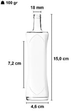 Afracam 100 ml Şeffaf Piramit Sosluk 100 cc Kapaklı Kavisli Cam Şişe 6 Adet (Gümüş (Metal))