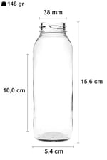 Afracam 250 ml Metal Kapaklı Meyve Suyu, Meşrubat, Limonata Şişesi 250 cc Cam Şişe 6 Adet (Altın/Gold)